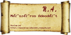 Mészáros Adeodát névjegykártya